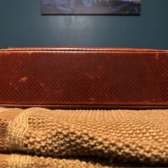 Blair Ritchey MINI HUGH PERFORATED CHESTNUT with POPPY ZIPPER Beautiful Leather - Picture 13 of 15